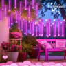 Solar Powered Meteor Shower Lights 200 LED Outdoor Christmas Lights For Garden Patio And Trees 1