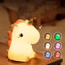 Cute Unicorn Night Light USB Rechargeable Silicone Touch Lamp For Kids Bedroom Decor 6