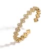 Gold Plated Flower Bracelet For Women With Cubic Zirconia Adjustable Bangle 6