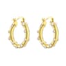 Lustre Pearl Hoops Gold Plated Textured Chunky Earrings For Women 8