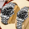 Couple Watches Set Stainless Steel Waterproof Quartz Watches For Him And Her 7