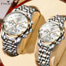 Couple Watches Set Stainless Steel Waterproof Quartz Watches For Him And Her 9