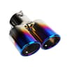 Universal Dual Exhaust Tip Muffler  Stainless Steel Round Design ClampOn Installation 8