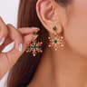 Crystal Zircon Pearl Earrings, Christmas Snowflake Stud, Dangle Piercing Jewelry for Women, Holiday Party Gifts for Girl