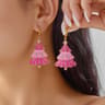Exaggerated Enamel Christmas Tree Snowflake Candy Cane Hoop Earrings for Women Xmas Necklace Earring New Year Party Jewelry Gift