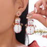 Exaggerated Enamel Christmas Tree Snowflake Candy Cane Hoop Earrings for Women Xmas Necklace Earring New Year Party Jewelry Gift