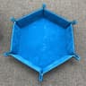 Hexagon Dice Game Storage Tray, Rolling Folding PU Leather Velvet Dice Mat