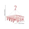 Folding Laundry Hanging Rack, Clothes Drying Hanger with Clips, Socks and Underwear Drying Holder