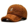 White Brown Lambswool Baseball Cap Big Letter Embroidery Men Winter Hats Warm Plush Trucker Hats Fo 7