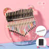 Flower Acrylic Crystal Kalimba Thumb Piano, Transparent Pentacle Thumb Pianos for Beginners
