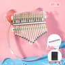 Flower Acrylic Crystal Kalimba Thumb Piano, Transparent Pentacle Thumb Pianos for Beginners