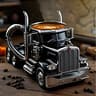 Handcrafted Semi-Trailer Coffee Mug, Truck Coffee Mug, Semi Truck Coffee Cup for Men and Women