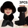 Winter 3Piece Warm Set Hat Scarf  Gloves For Cold Weather Comfort  Cozy Essentials 2