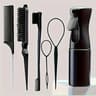 Premium Hair Styling Set Teasing Brush Edge Control Brush Rat Tail Comb And Spray Bottle For Hairdr