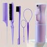 Premium Hair Styling Set Teasing Brush Edge Control Brush Rat Tail Comb And Spray Bottle For Hairdr