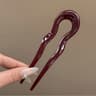 U-Shaped Tortoiseshell Hairpin  Stylish Geometric Design for Women & Girls