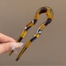U-Shaped Tortoiseshell Hairpin  Stylish Geometric Design for Women & Girls