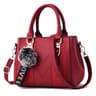 Embroidery Leather Messenger Handbag For Women  Stylish Practical  Trendy Womens Bag With Hair Ball