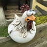 Funny Chicken Fence Decor Statue – Resin Farmyard Hen Sculpture for Garden, Yard & Home Decoration
