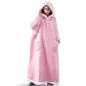 Wearable Blanket Hoodie Oversized Flannel Hooded Blanket Sweatshirt for Cozy Winter Comfort