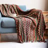Boho Throw Blanket Knitted Striped Tassel Decorative Sofa  Bed Throw 6