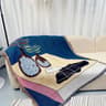 Abstract Geometric Throw Blanket with Tassels Cozy Knitted Sofa, Bed & Picnic Blanket