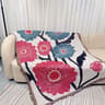 Abstract Geometric Throw Blanket with Tassels Cozy Knitted Sofa, Bed & Picnic Blanket