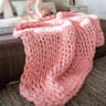 Chunky Knit Blanket Handmade Chenille Throw Blanket For Couch Bed  Cozy Home Decor 0