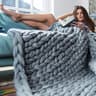 Chunky Knit Blanket Handmade Chenille Throw Blanket For Couch Bed  Cozy Home Decor 2