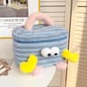 Purple Cartoon Plush Cosmetic Bag with Large Capacity and Carry Handle