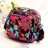 Womens Floral Nylon Shoulder Bag and Crossbody Handbag with Zipper