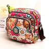 Womens Floral Nylon Shoulder Bag and Crossbody Handbag with Zipper