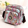 Womens Floral Nylon Shoulder Bag and Crossbody Handbag with Zipper