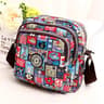 Womens Floral Nylon Shoulder Bag and Crossbody Handbag with Zipper