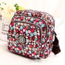 Womens Floral Nylon Shoulder Bag and Crossbody Handbag with Zipper