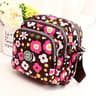 Womens Floral Nylon Shoulder Bag and Crossbody Handbag with Zipper