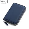 RFID Blocking Genuine Leather Coin Purse with Zipper Closure