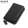 RFID Blocking Genuine Leather Coin Purse with Zipper Closure
