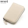 RFID Blocking Genuine Leather Coin Purse with Zipper Closure