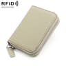 RFID Blocking Genuine Leather Coin Purse with Zipper Closure
