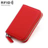 Anti Theft Genuine Leather Coin Purse with Zipper and RFID Blocking