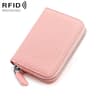 Anti Theft Genuine Leather Coin Purse with Zipper and RFID Blocking
