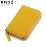 Anti Theft Genuine Leather Coin Purse with Zipper and RFID Blocking