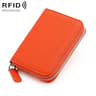 Anti Theft Genuine Leather Coin Purse with Zipper and RFID Blocking