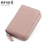 Anti Theft Genuine Leather Coin Purse with Zipper and RFID Blocking