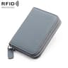 Anti Theft Genuine Leather Coin Purse with Zipper and RFID Blocking