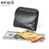 RFID Blocking Leather Coin Purse for Women with Secure Fold Over Closure