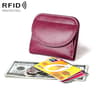 RFID Blocking Leather Coin Purse for Women with Secure Fold Over Closure