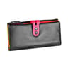 Litchi Texture Leather Wallet for Women with Zipper Closure