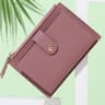 Womens Slim PU Leather Wallet with Crocodile Pattern and Metal Buckle
